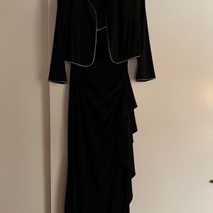 Alex Evenings Black Dress with Rhinestone Trim